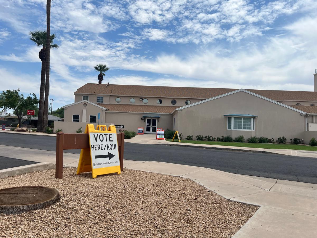 A polling site in Republican-leaning Maricopa County, Ariz., on July 21, 2026. (Jacki Thrapp/The Epoch Times)