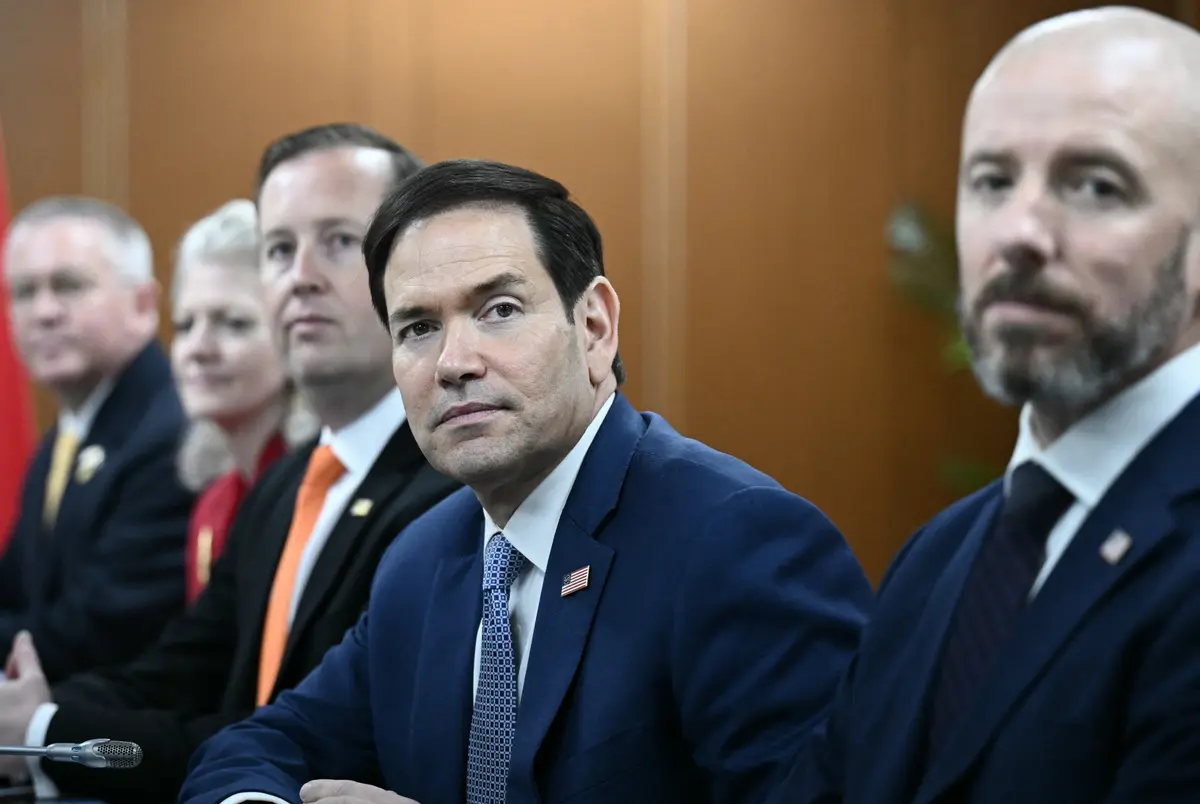 U.S. Secretary of State Marco Rubio (C) looks on during a bilateral meeting with Chinese Foreign Minister Wang Yi on the sidelines of the Association of Southeast Asian Nations (ASEAN) Foreign Ministers' Meeting in Pasay, Metro Manila, on July 22, 2026. (Brendan Smialowski/Pool/AFP via Getty Images)