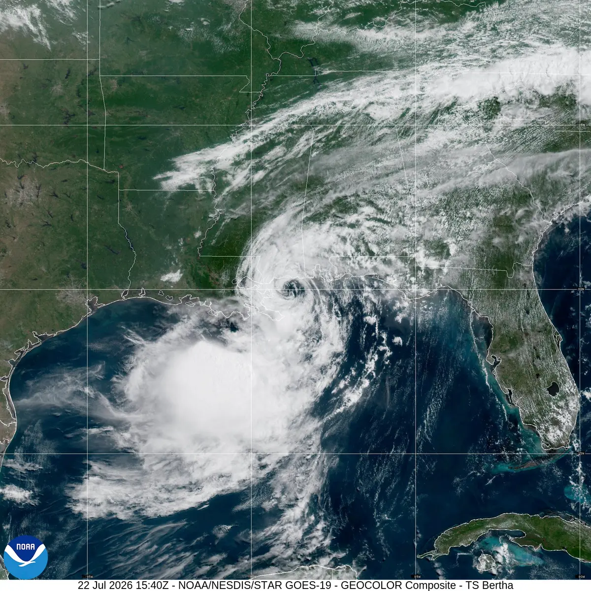 Tropical Storm Bertha Heads Toward Landfall in Louisiana