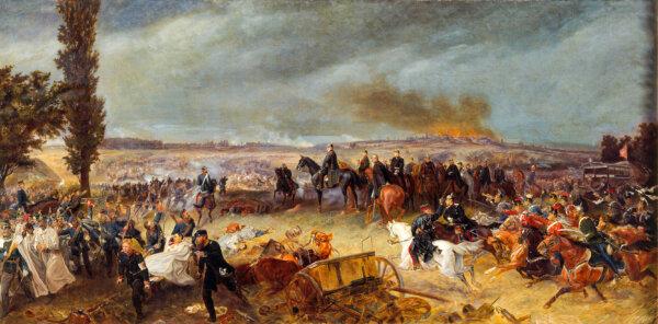 "The Battle of Königgrätz, 3rd July, 1866," by Georg Bleibtreu, depicting Prussian King Wilhelm I, Otto von Bismarck, and General Helmuth von Moltke observing the decisive engagement that paved the way for German unification. (Public Domain)