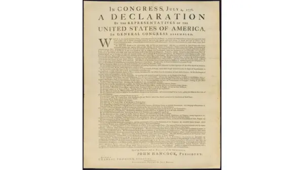 Printed on July 4, 1776, by Irish-born John Dunlap, the Dunlap Broadside was the very first public copy of the Declaration of Independence. (Public Domain)