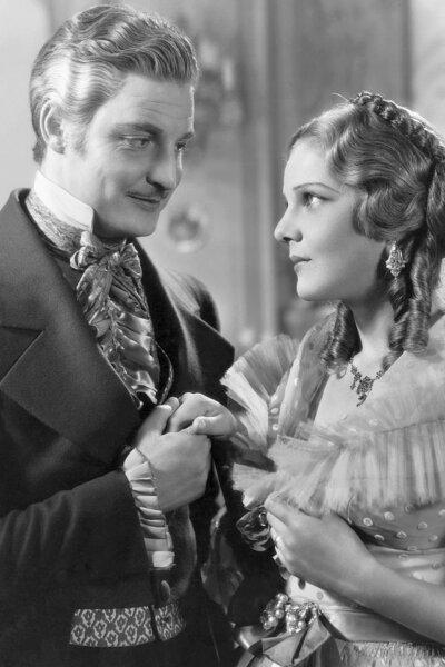 Edmund Dantes (Robert Donat) and Mercedes (Elissa Landi) in “The Count of Monte Cristo.” (Public Domain)