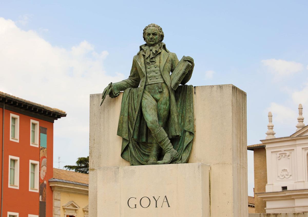 Statues of Francisco Goya honor one of Spain's most influential painters. Several important works by Goya can be found in Zaragoza, including frescoes in the Basilica del Pilar. (Zigres/Shutterstock)