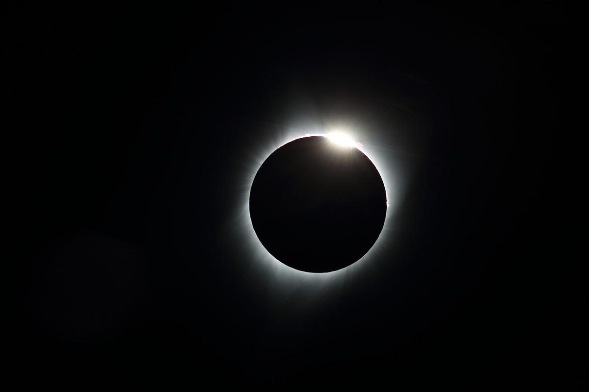 A photograph showing the “diamond ring effect” during a total solar eclipse. (Shutterstock/Frank Fichtmueller)