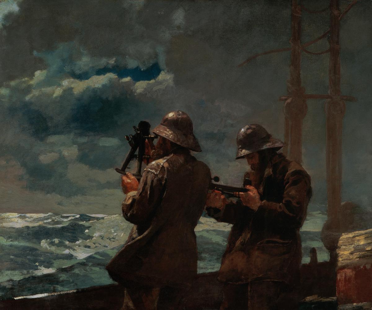 "Eight Bells," 1886, by Winslow Homer. Oil on canvas; 25 3/16 inches by 30 3/16 inches. Addison Gallery of American Art, Phillips Academy, Andover, Massachusetts. (Courtesy of PMA)