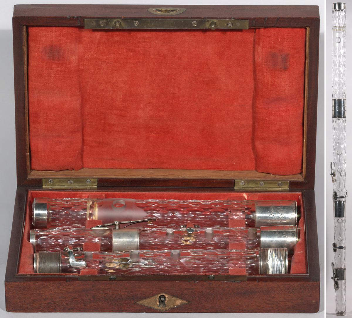 President James Madison's 1813 glass flute was made by French flute maker Claude Laurent. Library of Congress. (Public Domain)