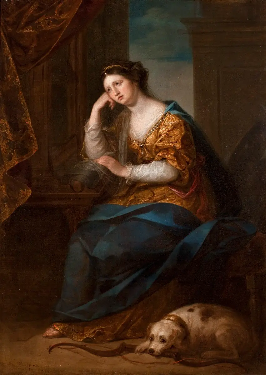 "Penelope at Her Loom," 1764, by Angelica Kauffmann. Oil on canvas; 66 1/2 inches by 46 1/2 inches. Brighton Museum & Art Gallery, England. (Public Domain)