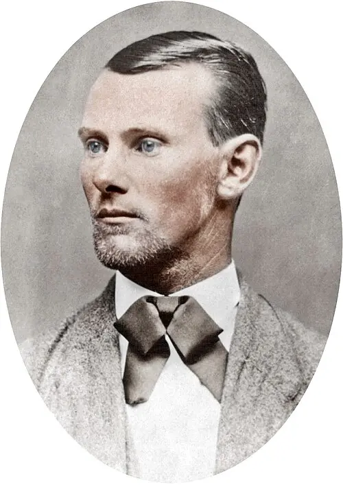 The notorious outlaw, Jesse James, was a former Quantrill's Raider whose decade-long spree of bank and train robberies came to a halt when his gang attempted to rob the First National Bank of Northfield, Minn. (Daniel Hass/<a href="https://commons.wikimedia.org/wiki/File:Color_Jesse_James.jpg">CC BY-SA 4.0</a>)