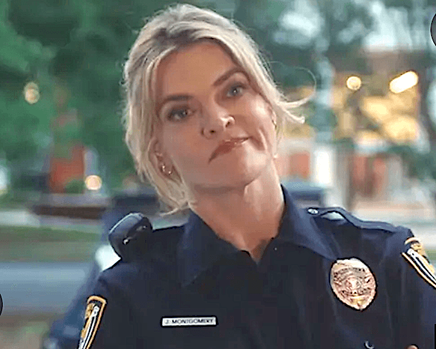 Officer Montgomery (Missi Pyle) busts the bad boys in "Bad Counselors." (Zero Gravity Management/Narrow Gate Entertainment)