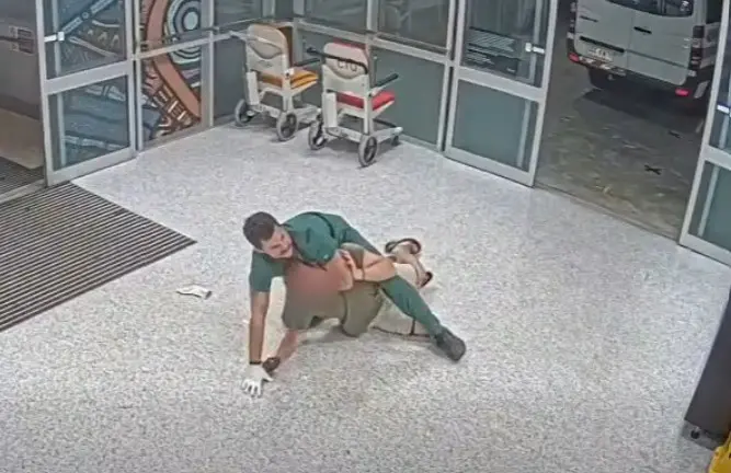 CCTV Captures Nurse Using Jiu Jitsu to Fight Off Violent Hospital Visitor