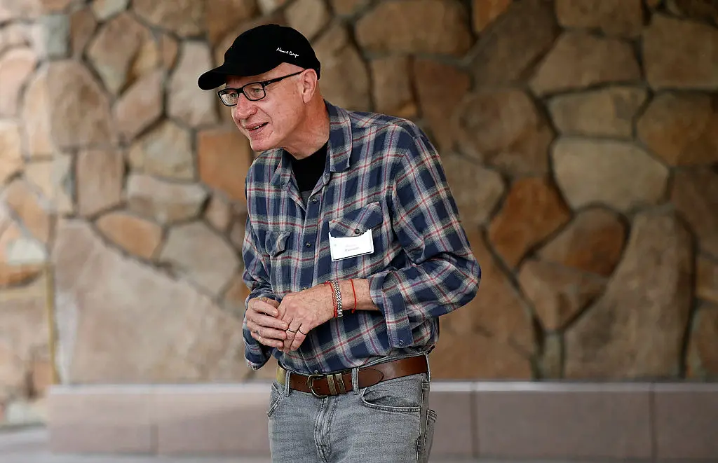News Corp CEO Robert Thomson arrives at the Sun Valley lodge for the Allen & Company Sun Valley Conference in Idaho, United States on July 8, 2025. (Kevin Dietsch/Getty Images)