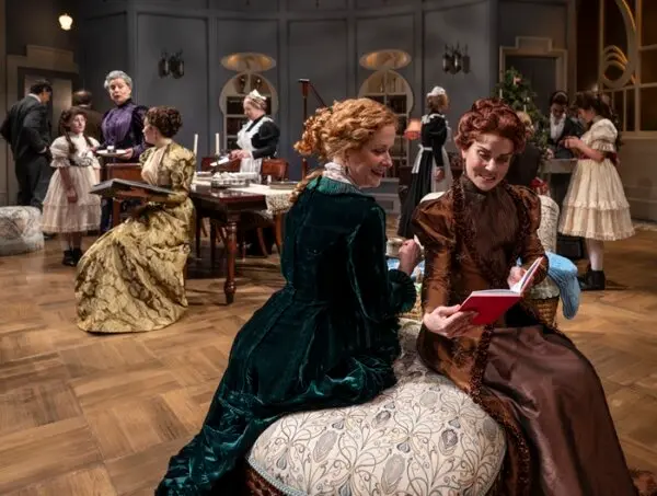 Kate Fry as Gretl and Emma Rosenthal as Eva in Tom Stoppard’s "Leopoldstadt" at Writers Theatre, capturing the poignant generational ties of the Merz family. (Michael Brosilow)