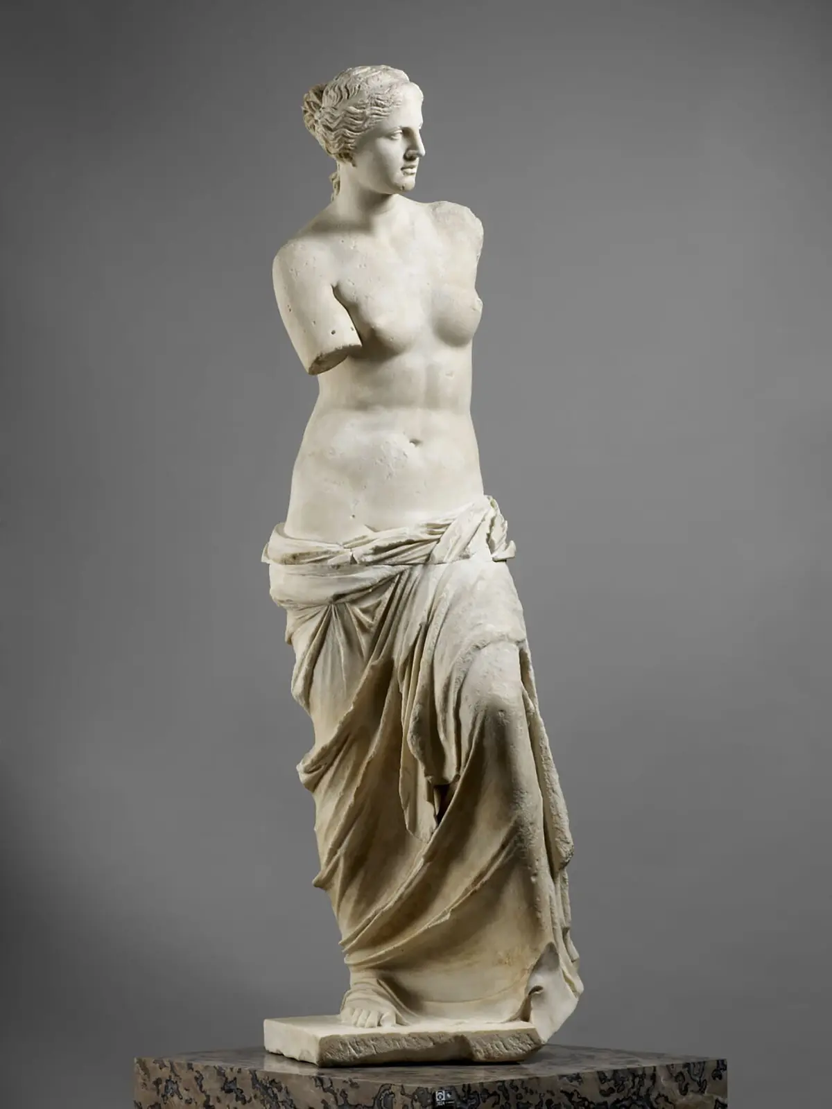 "Venus de Milo," 2nd century B.C., found in Milos, Greece. Parian marble; 80 5/16 inches. Louvre Museum, Paris. (Thierry Ollivier/Louvre Museum)