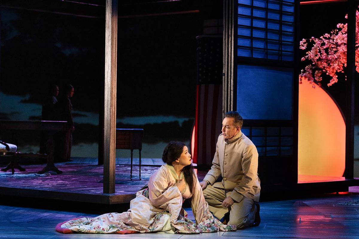 Karen Chia-ling Ho (Cio-Cio-San), Stephen Costello (B.F. Pinkerton), in "Madama Butterfly." (Bronwen Sharp)
