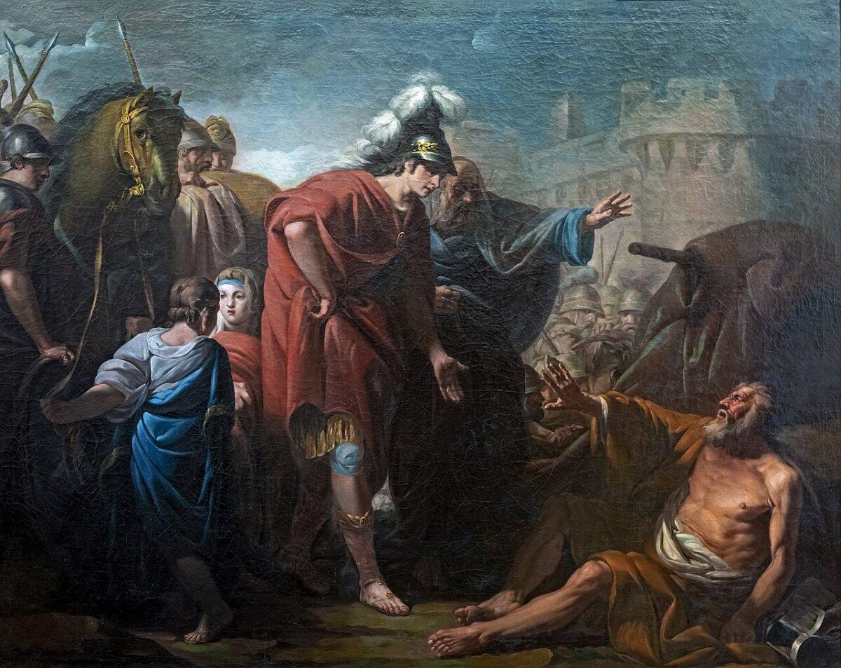 “Alexander and Diogenes,” 1763, by Jacques Gamelin. Oil on canvas; 44 1/2 inches by 56 1/4 inches. Musée des Beaux-arts de Carcassonne, France. (<a href="https://commons.wikimedia.org/wiki/File:Beaux-Arts_de_Carcassonne_-_Alexandre_et_Diog%C3%A8ne_-_Jacques_Gamelin.jpg" target="_blank" rel="nofollow noopener">Didier Descouens/CC BY-SA 4.0</a>)