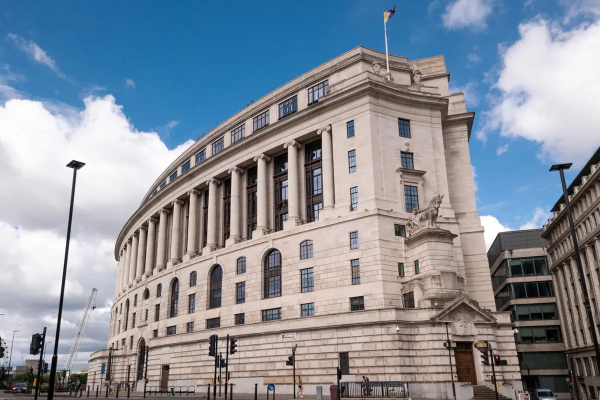 The neoclassical, Art Deco style Unilever House, on the Victoria Embankment, London. The Grade II listed building is protected for its historical significance. (Wirestock Creators/Shutterstock)