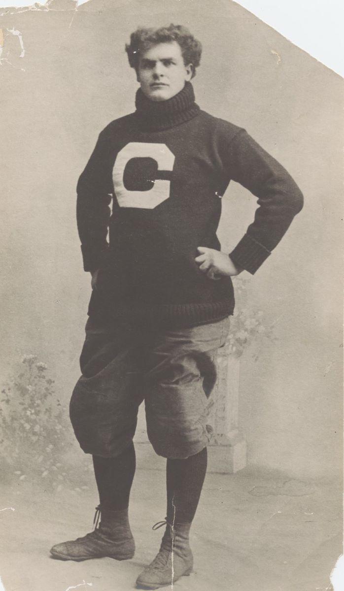 Pop Warner in a Cornell uniform, circa 1894. Cornell Rare and Manuscript Collections. (Public Domain)
