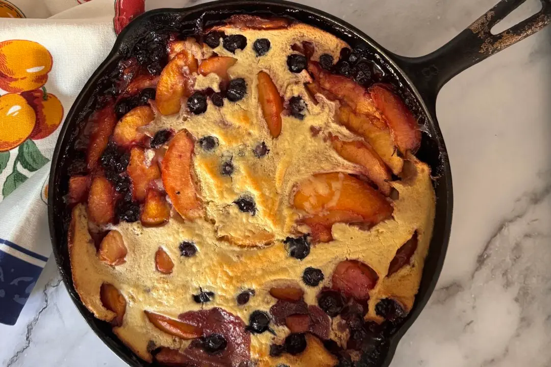 Fruity Pancakes With Cherry Ginger Sauce, a Peach of a Breakfast