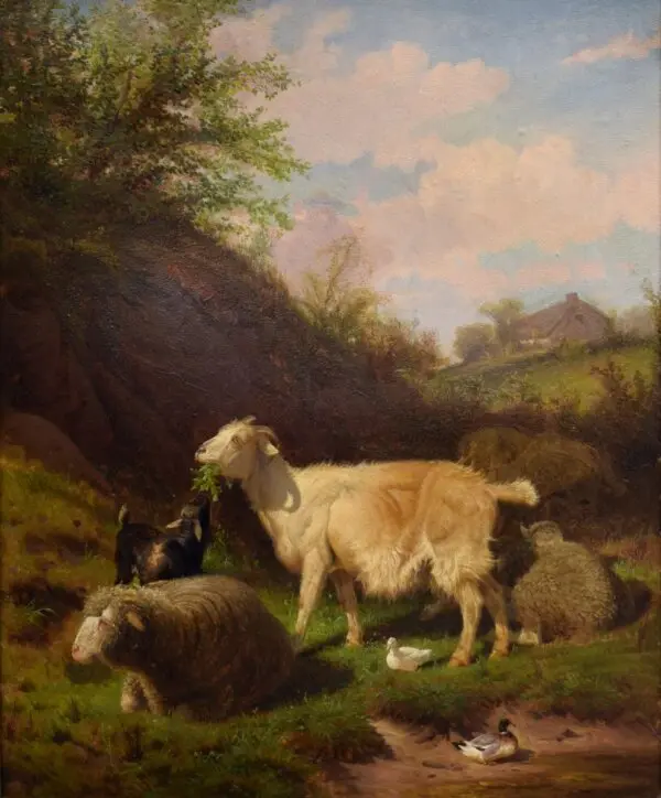 “Sheep and Goats,” 1871, by Peter Moran. (Public Domain)