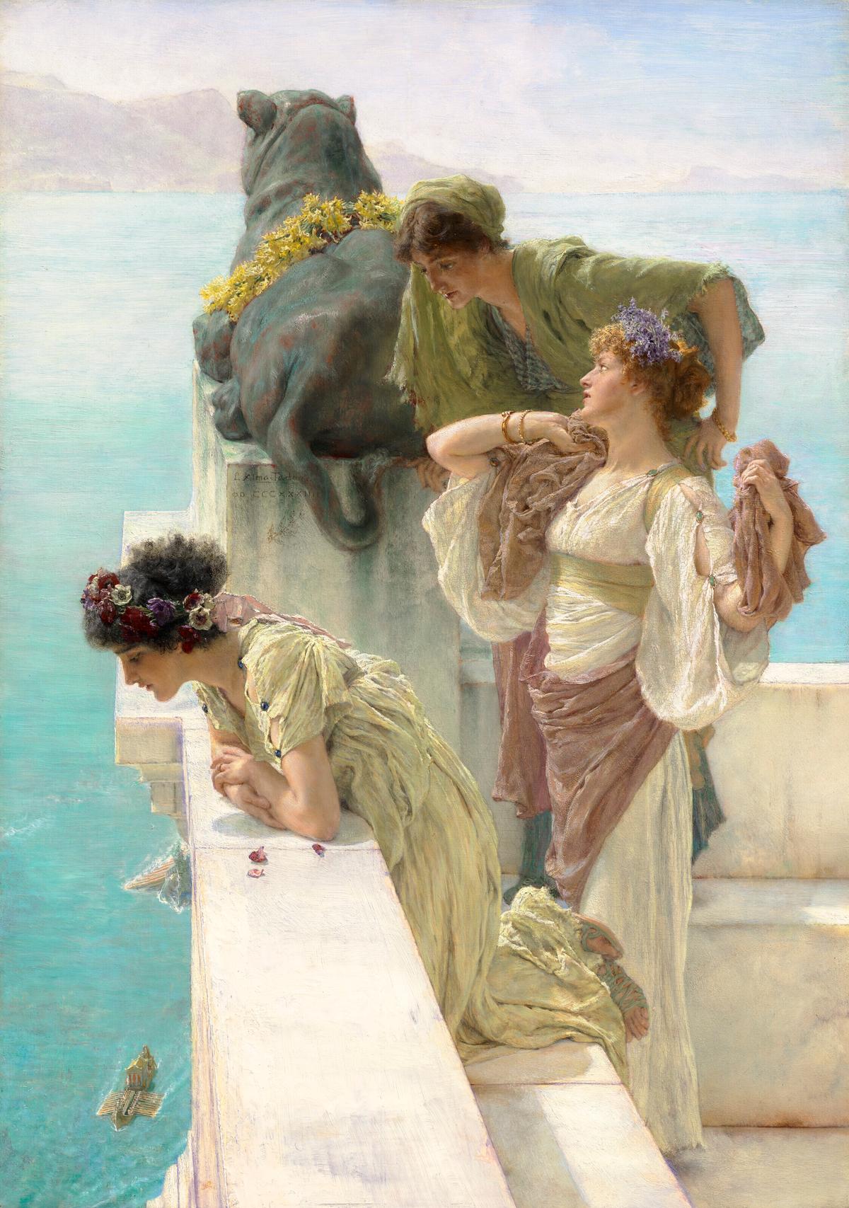 "A Coign of Vantage," 1895, by Lawrence Alma-Tadema. Oil on pane; 25 inches by 17 1/2 inches. Private collection. (Public Domain)