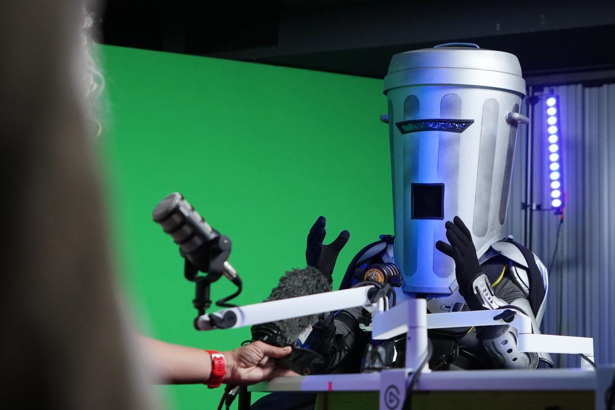 Count Binface is interviewed at a studio in London ahead of the Clacton by-election on July 29, 2026. (Kirsty Wigglesworth/AP Photo)