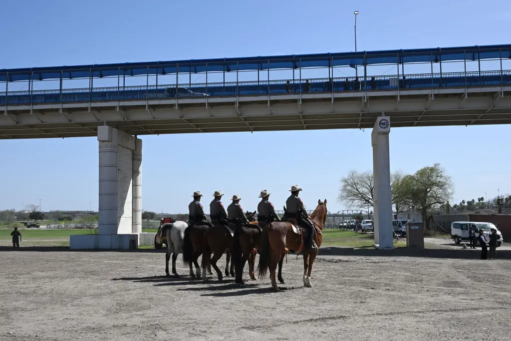 Members of U.S. Border Patrol at the U.S.-Mexico border in Eagle Pass, Texas, on March 5, 2025. (Brandon Bell/Getty Images)