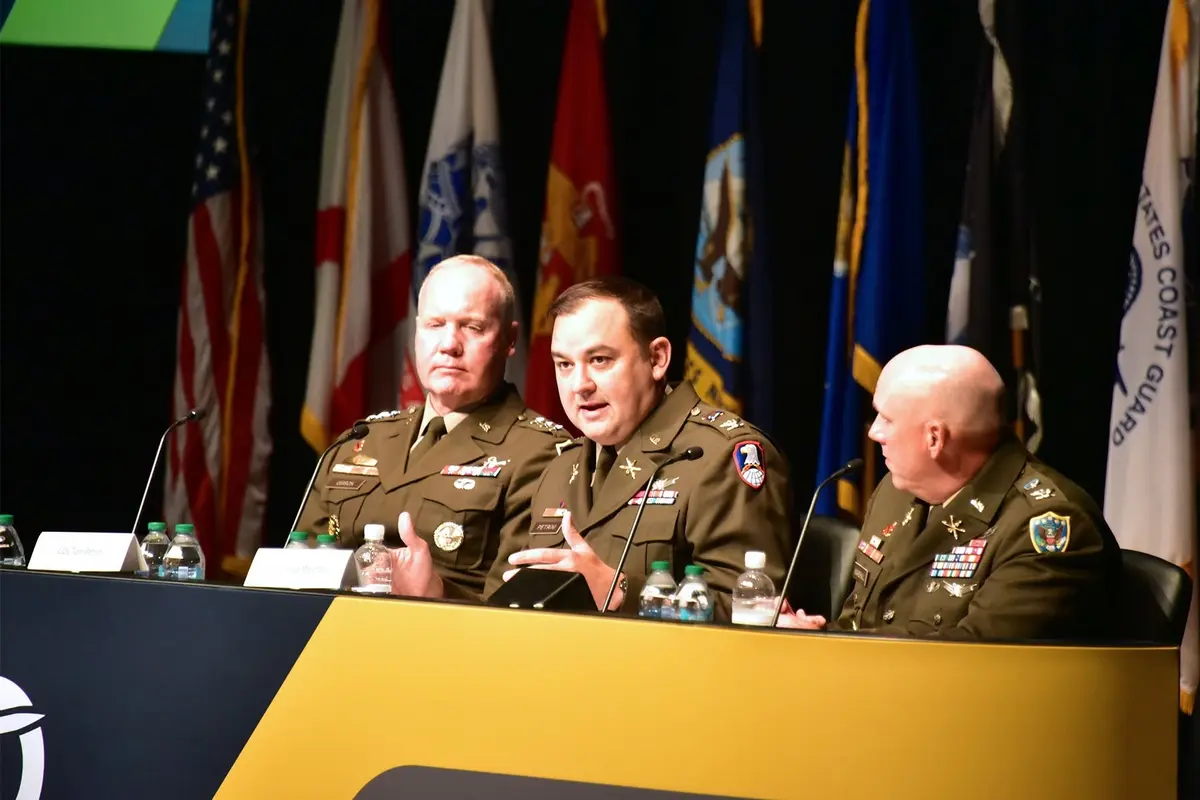 Col. Tom Petrini joined fellow space and military leaders for the Missile Defense System Next panel on Aug. 11, 2026. (U.S. Army Space and Missile Defense Command)