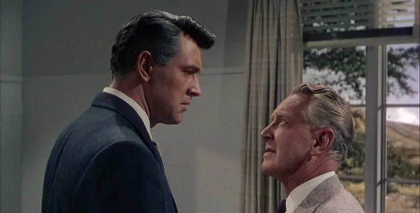Robert Merrick (Rock Hudson, L) and Randolph (Otto Kruger), in "Magnificent Obsession." (Universal Pictures)