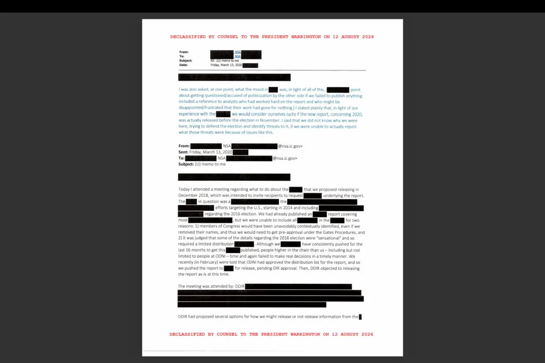 NSA Blocked Reports of CCP Interference in US Elections From Reaching Trump: Declassified Docs