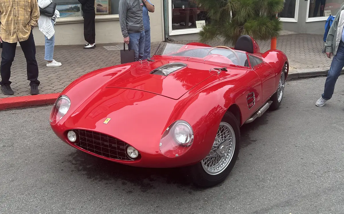 A Ferrari car at the “Ferrari Owners Club Concours Carmel” event in Carmel-by-the-Sea, Calif., on Aug. 13, 2026. (Dylan Morgan/The Epoch Times)