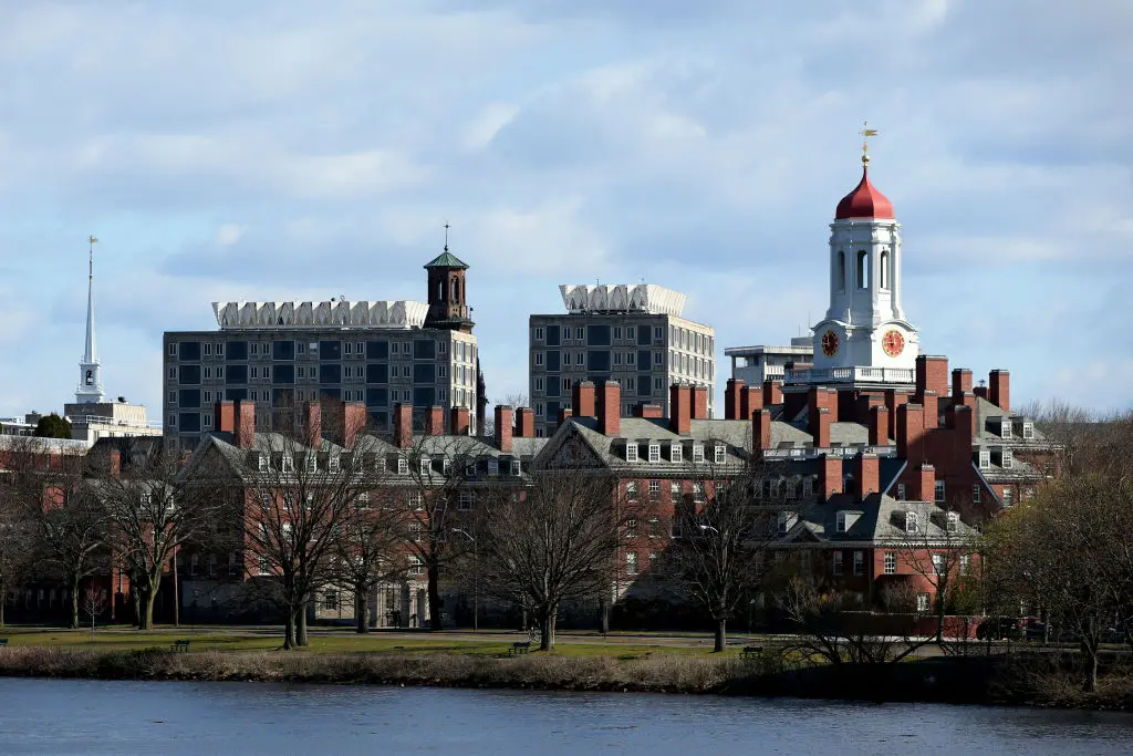 Harvard University campus in Cambridge, Mass., on April 22, 2020. (Maddie Meyer/Getty Images)