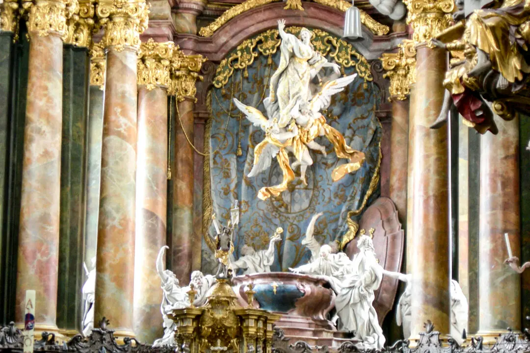 A Gravity-Defying Sculpture of the Virgin Mary