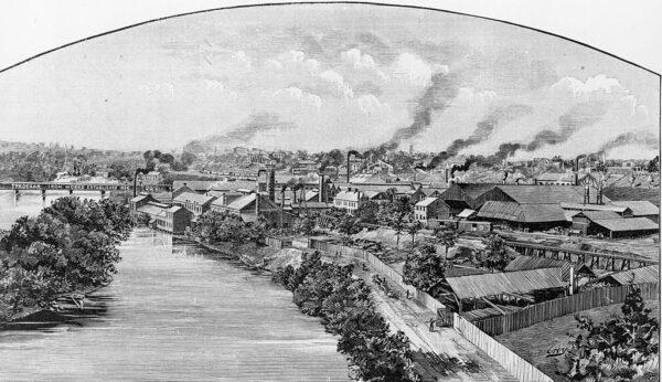Engraving of Harpers Ferry, notable as the site of John Brown's abolitionist uprising. (Fotosearch/Getty Images)