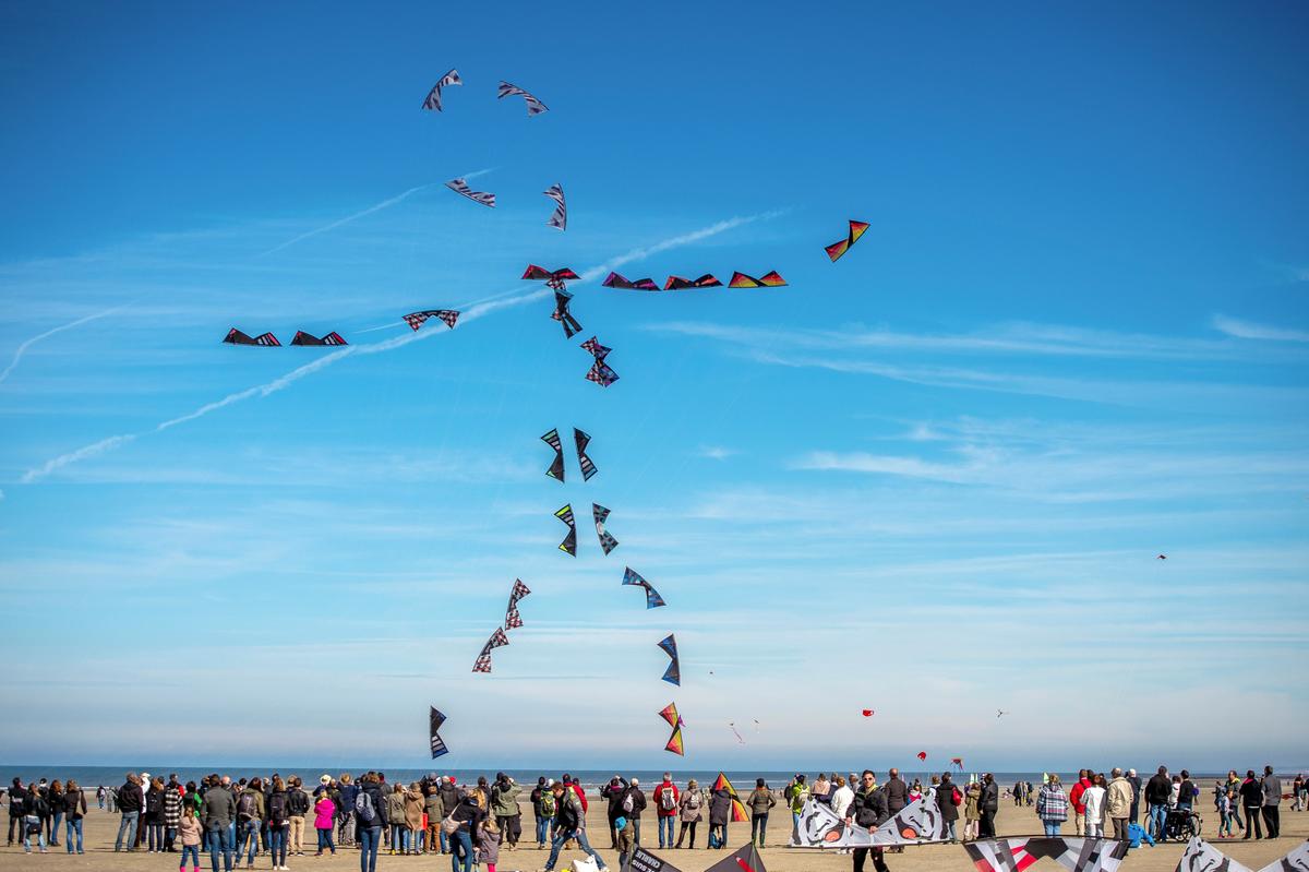 People fly kites during the 30th International Kite Festival in Berck-sur-Mer, northern France on April 12. (Philippe Huguen/AFP/Getty Images)