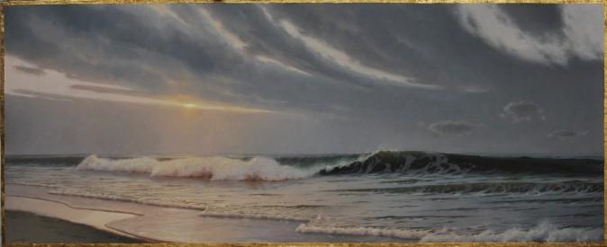"Lyudmer Seascape," 2015 by Edward Minoff. Oil on linen on panel, 24 inches by 60 inches. (Courtesy of Edward Minoff)