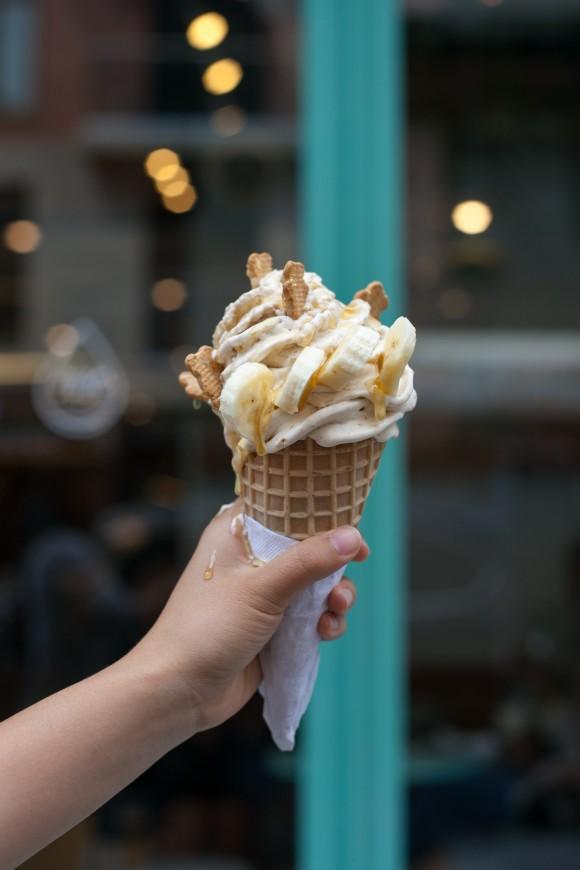 Banana Cream ice cream at Milk and Cream Cereal Bar. (Annie Wu/The Epoch Times)