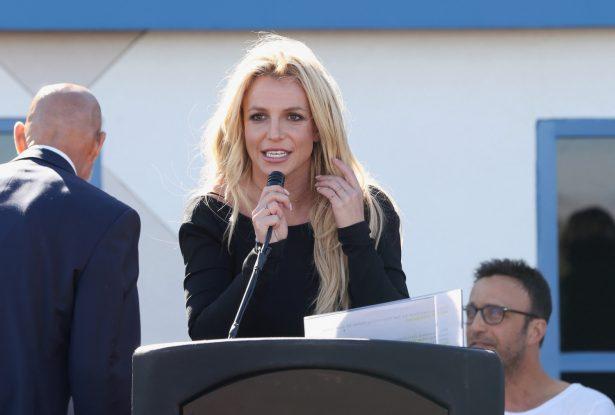 Singer Britney Spears speaks during the grand opening of the Nevada Childhood Cancer Foundation Britney Spears Campus in Las Vegas, Nev.,on Nov. 4, 2017. (Gabe Ginsberg/Getty Images)