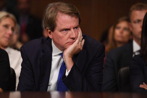 White House Counsel and Assistant to the President for President Donald Trump, Donald McGahn, at the Senate Judiciary Committee on Capitol Hill in Washington, on Sept. 27, 2018. (Saul Loeb/AFP/Getty Images)