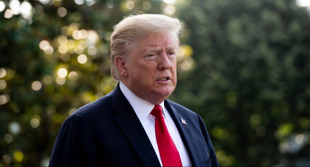 President Donald Trump speaks with reporters as he departs the White House in Washington on May 30, 2019. (Jim Watson/AFP/Getty Images)