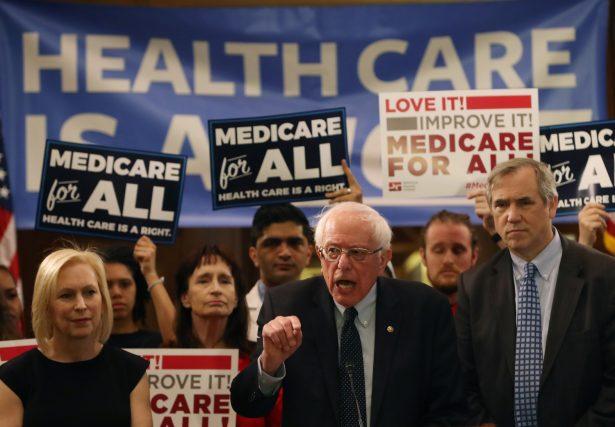 Sen. Bernie Sanders (I-VT) introduces health care legislation titled the "Medicare for All Act of 2019" on Capitol Hill in Washington, on April 9, 2019. (Mark Wilson/Getty Images)