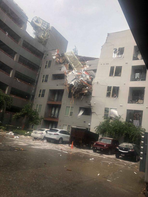 A crane has collapsed in Dallas, Texas, on May 9, 2019. (Bianca Harper-Kelly via CNN)