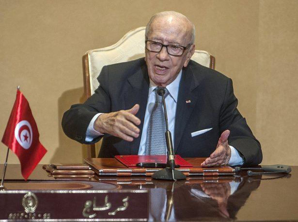 Tunisian President Beji Caid Essebsi gestures during a press conference in Tunis, on Oct. 25, 2018. (Hassene Dridi/AP Photo)