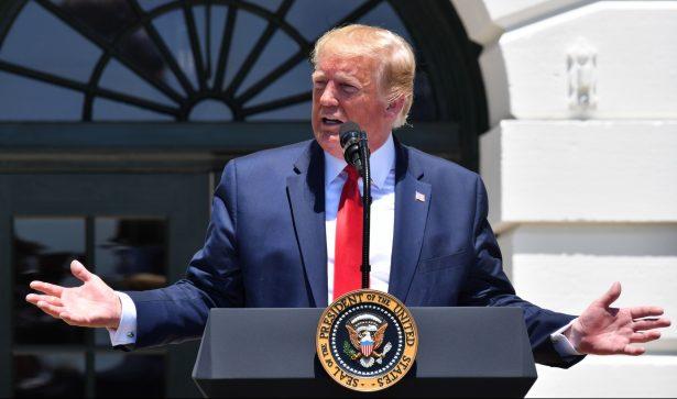 President Donald Trump takes part in the 3rd Annual Made in America Product Showcase on the South Lawn at the White House on July 15, 2019. (Nicholas Kamm/AFP/Getty Images)