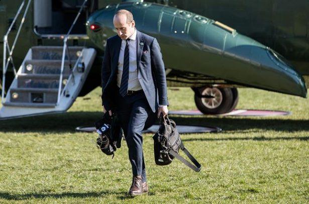 Senior Advisor to the President Stephen Miller returns to the White House in Washington on April 5, 2018, after an event in West Virginia. (Samira Bouaou/The Epoch Times)