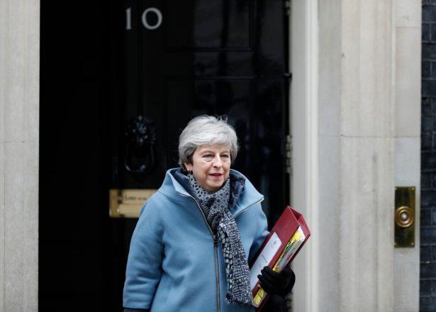 Britain's Prime Minister Theresa May leaves 10 Downing Street in London on March 27, 2019. (Adrian Dennis/AFP/Getty Images)