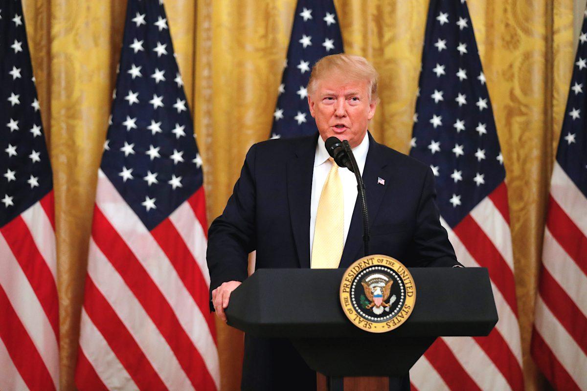 President Donald Trump speaks during a social media summit in the East Room of the White House in Washington, on July 11, 2019. (Reuters/Carlos Barria)