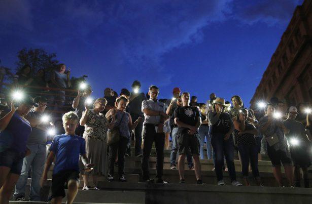 People attend a vigil for victims of the shooting in El Paso, Texas on Aug. 3, 2019. (John Locher/AP Photo)