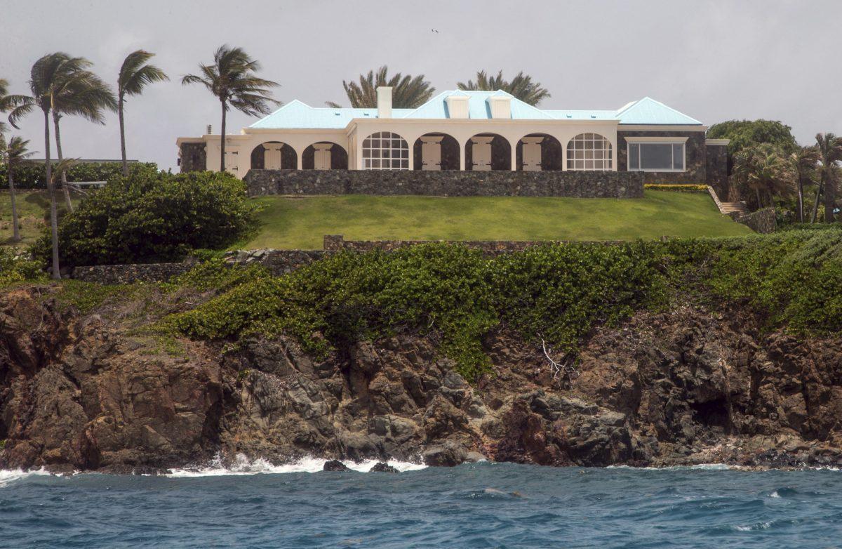 A structure on Little Saint James Island, in the U. S. Virgin Islands on July 9, 2019. The island is owned by Jeffrey Epstein. (AP Photo/Gianfranco Gaglione)
