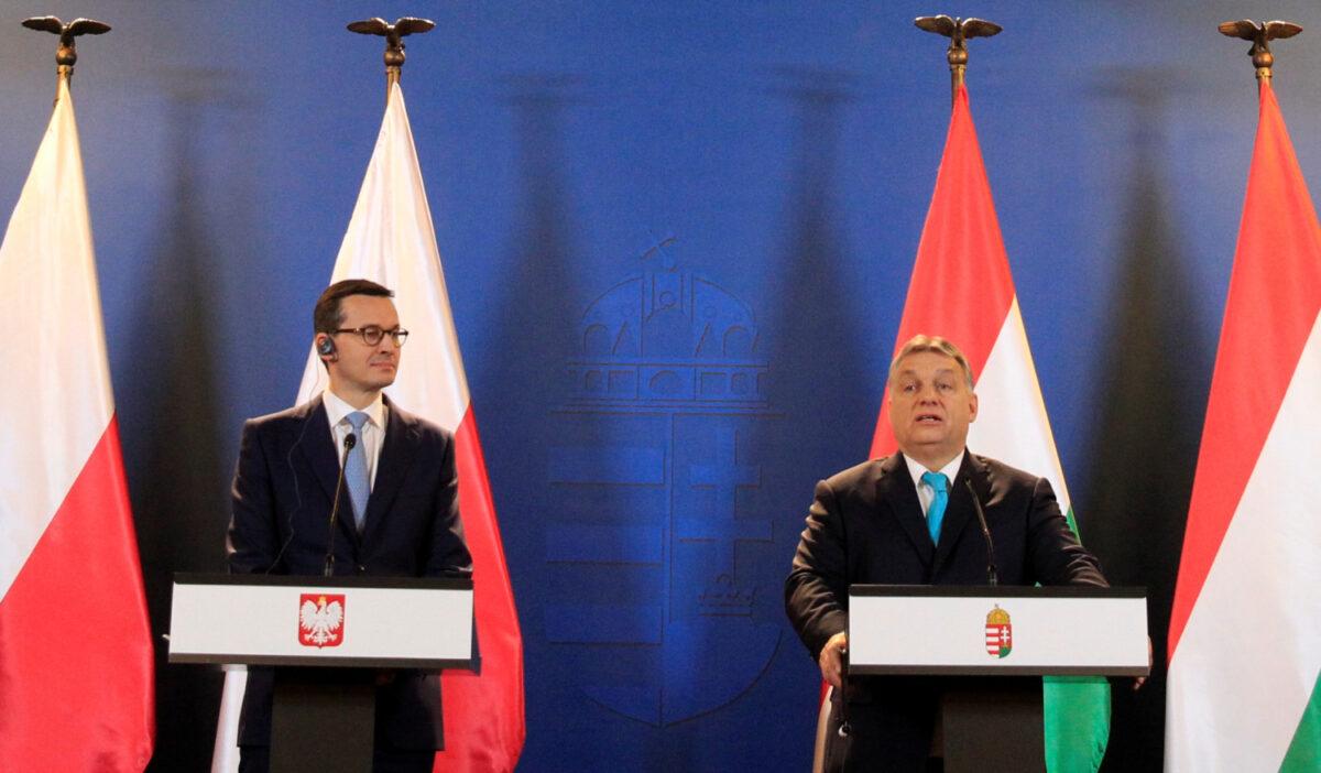 (L) Polish Prime Minister Mateusz Morawiecki and (R) Hungarian Prime Minister Viktor Orban in Budapest, Hungary Jan. 3, 2018. (Bernadett Szabo/Reuters)
