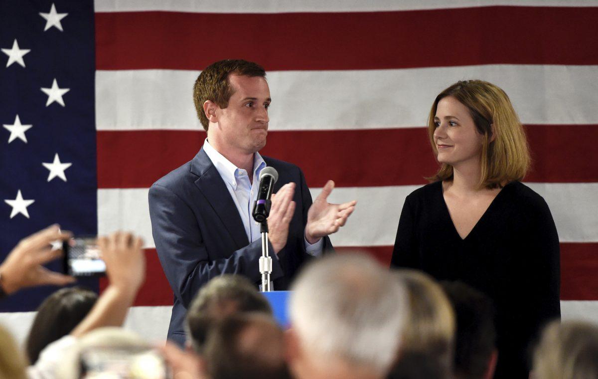 With his wife Laura by his side Democrat Dan McCready greets supporters after losing a special election for United States Congress in North Carolina's 9th Congressional District to Republican Dan Bishop, on Sept. 10, 2019, in Charlotte, N.C. (Kathy Kmonicek/AP Photo)